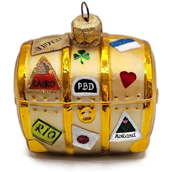 Patricia Breen Bon Voyage Gold Atlanta Cairo Rio Travel Christmas Tree Ornament - Picture 2 of 11